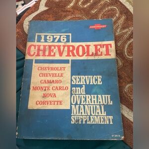 1976 Chevrolet Service & Overhaul Manual Supplement Corvette Camaro Chevelle